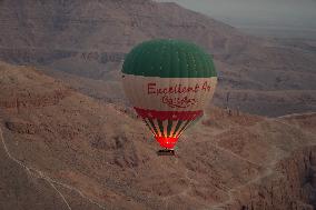 Tourists Take Hot Air Balloons - Egypt