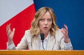 Italy's Prime Minister Giorgia Meloni Meets With Italian Journalists During Her Annual Press Conference