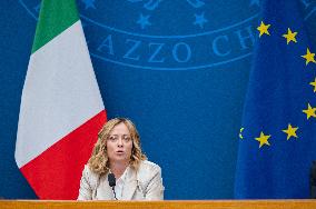 Italy's Prime Minister Giorgia Meloni Meets With Italian Journalists During Her Annual Press Conference