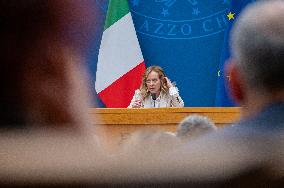 Italy's Prime Minister Giorgia Meloni Meets With Italian Journalists During Her Annual Press Conference