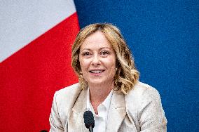 Italy's Prime Minister Giorgia Meloni Meets With Italian Journalists During Her Annual Press Conference