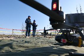 Drones Inspect Transmission Line in Yinchuan