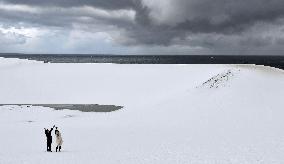 Snow-covered Tottori Sand Dunes