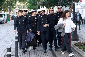 Princess Leonor At Juan Sebastian De Elcano Training Ship - Cadiz