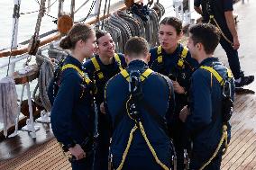 Princess Leonor At Juan Sebastian De Elcano Training Ship - Cadiz