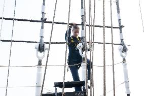 Princess Leonor At Juan Sebastian De Elcano Training Ship - Cadiz