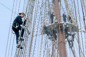 Princess Leonor At Juan Sebastian De Elcano Training Ship - Cadiz