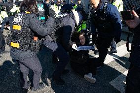 South Korea’s Progressive Students Stage Surprise Protest In Front Of U.S. Embassy