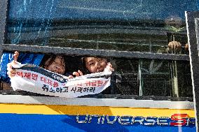 South Korea’s Progressive Students Stage Surprise Protest In Front Of U.S. Embassy