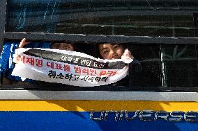 South Korea’s Progressive Students Stage Surprise Protest In Front Of U.S. Embassy