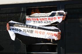 South Korea’s Progressive Students Stage Surprise Protest In Front Of U.S. Embassy