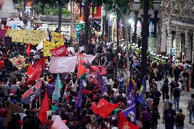 Brazilians In Sao Paulo Protest Against Public Transportation Fare Increase