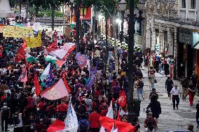 Brazilians In Sao Paulo Protest Against Public Transportation Fare Increase