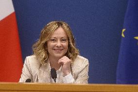 Giorgia Meloni Holds The 2024 End-Of-Year Press Conference - Rome