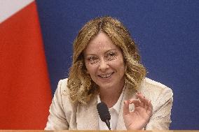 Giorgia Meloni Holds The 2024 End-Of-Year Press Conference - Rome