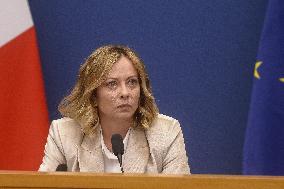 Giorgia Meloni Holds The 2024 End-Of-Year Press Conference - Rome