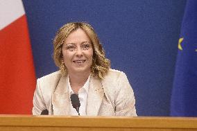 Giorgia Meloni Holds The 2024 End-Of-Year Press Conference - Rome