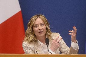 Giorgia Meloni Holds The 2024 End-Of-Year Press Conference - Rome