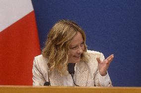 Giorgia Meloni Holds The 2024 End-Of-Year Press Conference - Rome