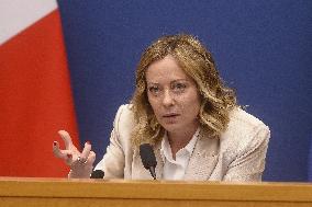 Giorgia Meloni Holds The 2024 End-Of-Year Press Conference - Rome