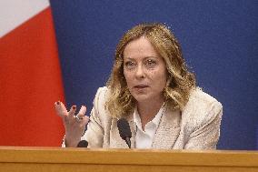 Giorgia Meloni Holds The 2024 End-Of-Year Press Conference - Rome