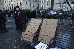 Demonstrators Protest Outside Manhattan Courthouse