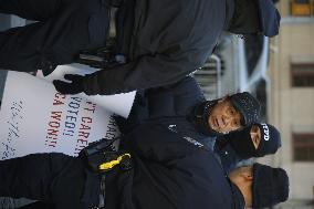Demonstrators Protest Outside Manhattan Courthouse