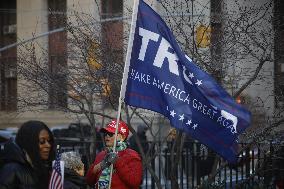 Demonstrators Protest Outside Manhattan Courthouse