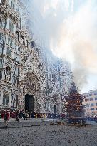 'Explosion of the Cart' in Florence, Italy