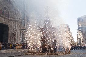 'Explosion of the Cart' in Florence, Italy