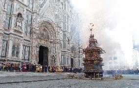 'Explosion of the Cart' in Florence, Italy