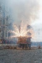 'Explosion of the Cart' in Florence, Italy