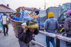 Preparations For The Maghe Sankranti Festival In Kathmandu, Nepal.