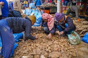 Preparations For The Maghe Sankranti Festival In Kathmandu, Nepal.