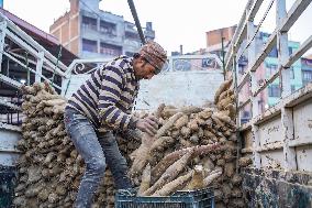 Preparations For The Maghe Sankranti Festival In Kathmandu, Nepal.