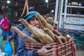 Preparations For The Maghe Sankranti Festival In Kathmandu, Nepal.