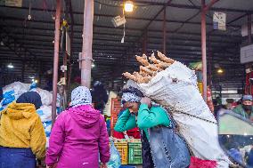 Preparations For The Maghe Sankranti Festival In Kathmandu, Nepal.