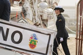 Princess Leonor before departure on the Juan Sebastián Elcano - Cadiz