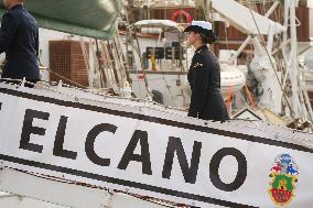 Princess Leonor before departure on the Juan Sebastián Elcano - Cadiz