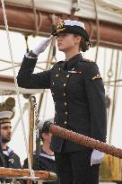 Princess Leonor before departure on the Juan Sebastián Elcano - Cadiz