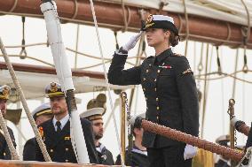 Princess Leonor before departure on the Juan Sebastián Elcano - Cadiz