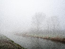 Dense Fog And Ice In The Centre-east Of The Netherlands.