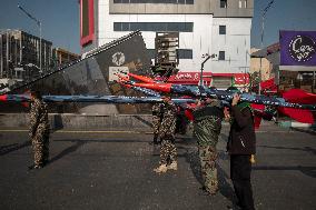 Military Rally By IRGC Featuring Scale Model Missiles