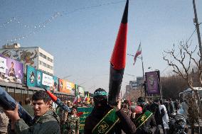 Military Rally By IRGC Featuring Scale Model Missiles