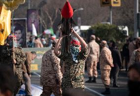 Military Rally By IRGC Featuring Scale Model Missiles