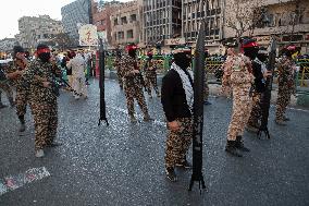 Military Rally By IRGC Featuring Scale Model Missiles