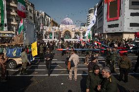 Military Rally By IRGC Featuring Scale Model Missiles