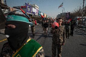 Military Rally By IRGC Featuring Scale Model Missiles