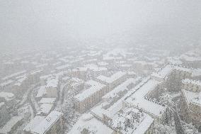 Bad Weather In Basilicata, Heavy Snowfall And Major Accumulations In Potenza