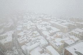 Bad Weather In Basilicata, Heavy Snowfall And Major Accumulations In Potenza